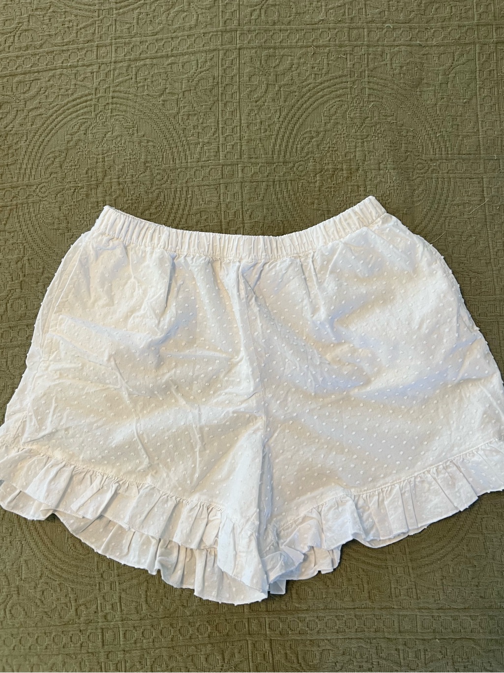 Petite Plume White Cotton Swiss Dot Bridal Pajama Shorts Set — image 6 of 8